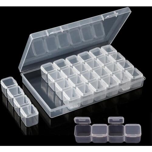 28 Slots Adjustable Plastic Storage Box Storage Box Case For Jewelry Diamond Embroidery Craft Bead Pill Holder Storage Tool