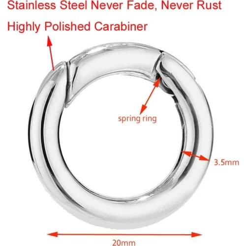 Stainless Steel Gold/Silver Tone Spring Loaded Gate Locking Hook Chain Carabiner Snap Clasp DIY For Jewelry Making Accessories