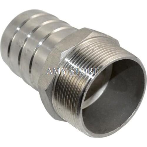 Stainless steel 1 1/2" Male BSPT thread Pipe fitting x 40mm barb Hose Tail Connector