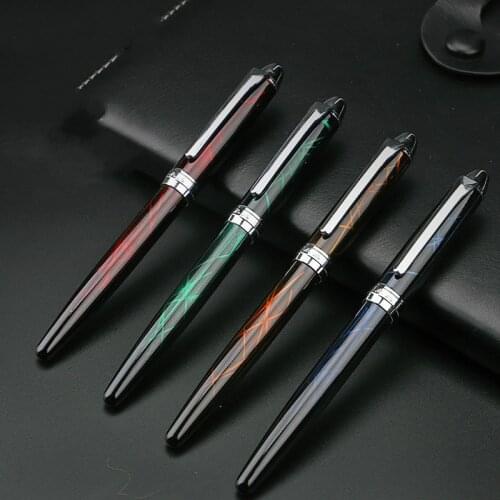 Red Green Quality Metal Modified Caneta Calligraphy Round Body Flower Body English Fountain Pen Stationery Dip Pen
