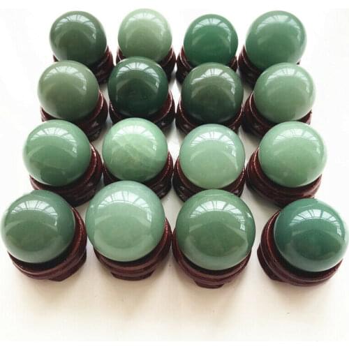 24-28mm Natural Green Aventurine Jade Quartz Crystal Sphere Ball+Stand Healing Decoration Dropshipping 1 Piece