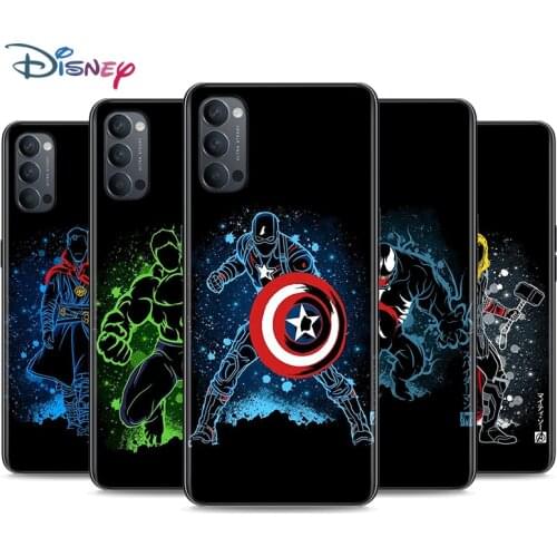 Marvel Superhero Soft Black Silicone Cover For OPPO Reno 5 Pro+ 3 4 Lite F SE Z Pro 4G 5G Phone Case Shell