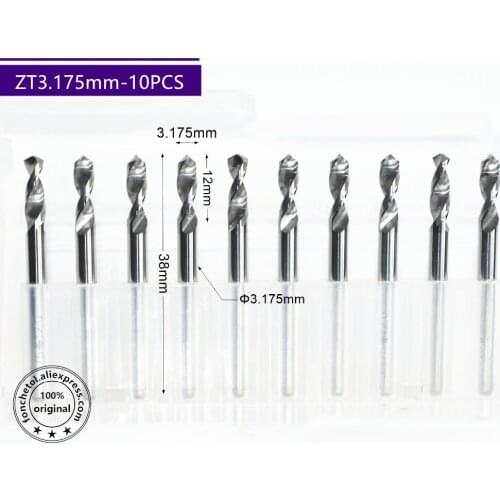 3.175mm*3.175mm,10pcs,Free shipping PCB Drill Bit,CNC milling Cutter,Solid carbide Drill,wood tool,plastic