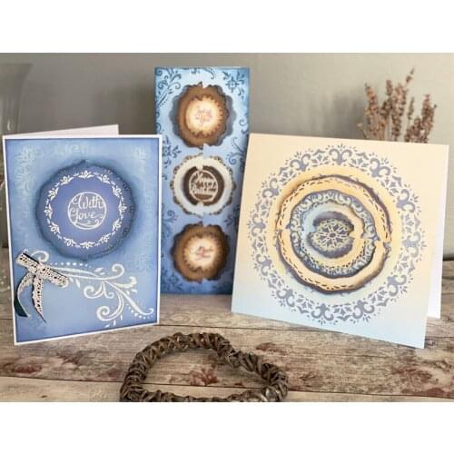 Rotatable Laced Frames Circles Metal Cutting Dies For Scrapbooking Craft Die Cut Card Making Embossing Stencil Decoration