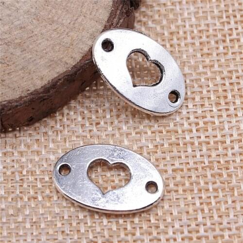 WYSIWYG 10pcs 13x20mm Heart Connector Charms Heart Connector Charms For Jewelry Making Connector Heart Charms