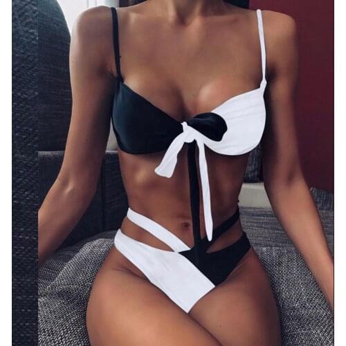 Women Bikinis Set Leopard Print Padded sexy Two Pieces Cross Band High Waist Swimsuit sexy Bikini Set for Summer 2021