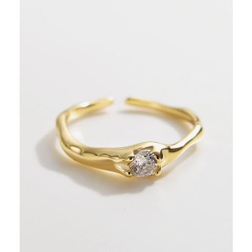 Punk S925 sterling silver Open Ring Cubic Zirconia Engagement Rings For Women CZ Stone Womens Ring Wedding Jewelry Hot Sale