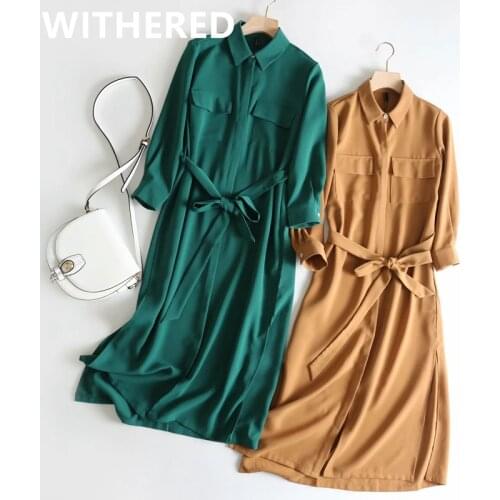 Jenny&Dave summer dress women vestidos england style office lady simple solid sashes elegant midi de fiesta de noche vestido