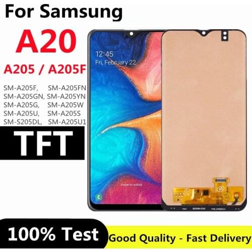 6.4" TFT For Samsung Galaxy A20 A205 A205G/DS A205F/DS A205GN/DS Display Touch Screen Digitizer Assembly For Samsung A20 lcd