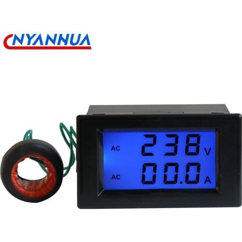 LCD Digital Display Dual Display AC Voltage And Current Meter 220V380V100A Detector Display D85-2042A With Transformer