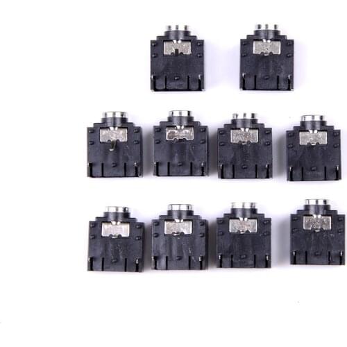 10/20pcs 3 Pin PCB Mount Female 3.5mm Stereo Jack Socket Connector Mounting Hole Dia 6mm
