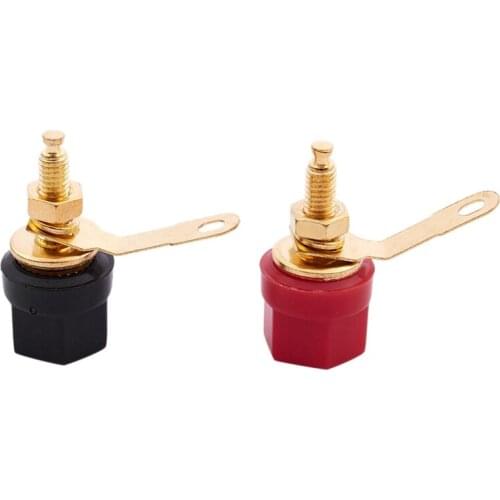 2 Pcs Speaker Hex Head Terminal 4mm Banana Plug Jack Binding Post