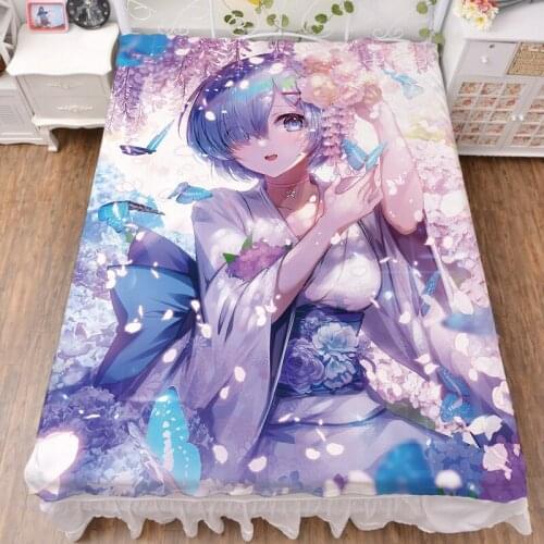 2019-March update Japanese Anime Re Zero kara Hajimeru Isekai Seikatsu blanket summer quilt & bed milk fiber sheet 150x200cm