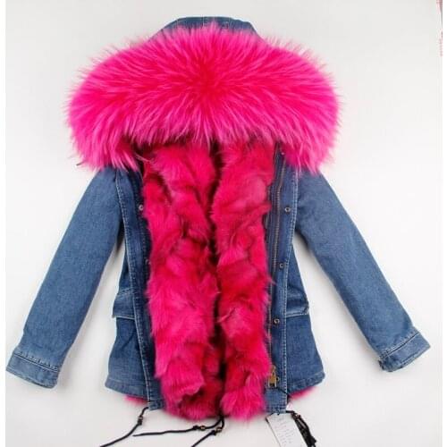 2020 New Women Winter Fur Parka Army Green Jacket Coats Thick Large Real Raccoon Fur Collar Fox Fur Liner Outwear Top Brand