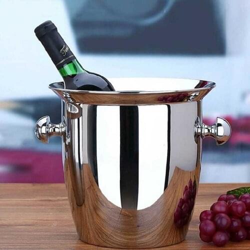 2L/5L Stainless Steel Thickened Red Wine Ice-pail Cooler Box Thickening Champagne Bucket Ice Bucket Wine Cooler For Hotel Bar