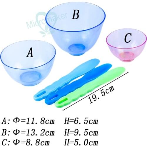 3Pcs Dental Lab Silicone Flexible Rubber Mixing Bowl + 3 Spatulas