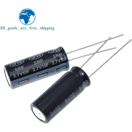 5pcs 2.7V 10F Cylindrical Ultra Super Farad Capacitor High Power Supercap 10x26mm