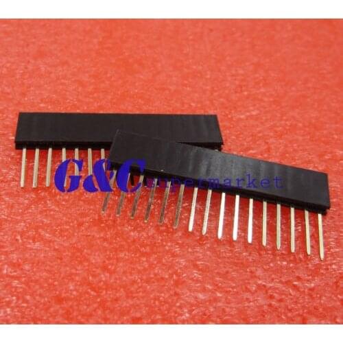 50PCS 16 Pin 1x16P 2.54mm Long Leg 11mm Single Row Female Straight Header Pin diy electronics