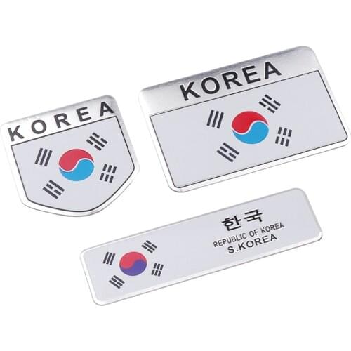 Car Styling 3D KOREA Flag Emblem Badge Sticker Motorcycle Decals Accessories For Kia Rio Hyundai Ssangyong Daewoo Renault