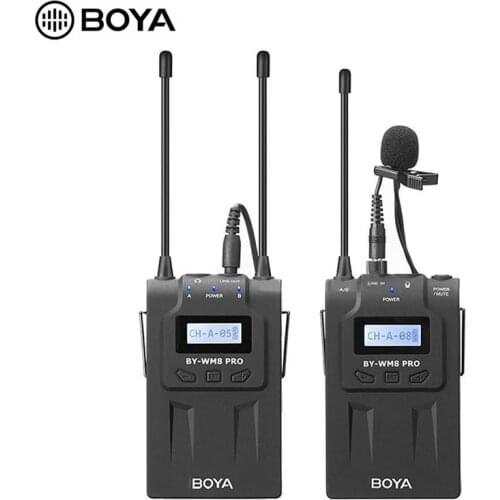 BOYA BY-WM8 Pro K1 UHF Wireless Microphone System 48 Channel 100m Range LCD Display for DSLR Camera Camcorder ENG EFP Film Vlog