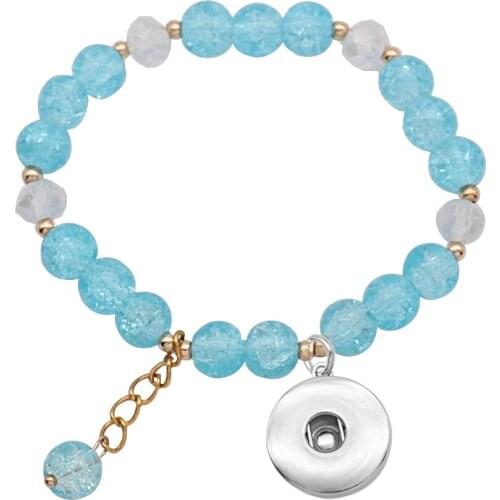 Unicorn Beads Bracelets 18mm Snap Button Jewelry Charms Bracelets Girls Gift