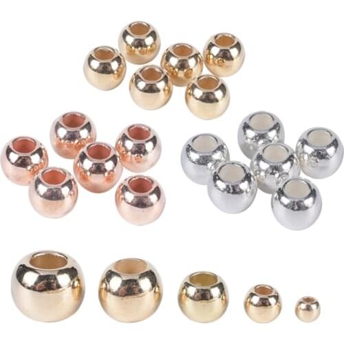 30-100Pcs/Lot 4-12mm Laege Hole Plastic Charms Beads Diy Accessories Big Hole CCB Spacer Loose Beads For Jewelry Making Supplies