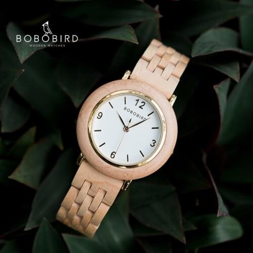 BOBOBIRD Ladies Wrist watch zegarek damski Wooden Watches Women Top Luxury Handmade Female Clock Gift for Ladies In Box