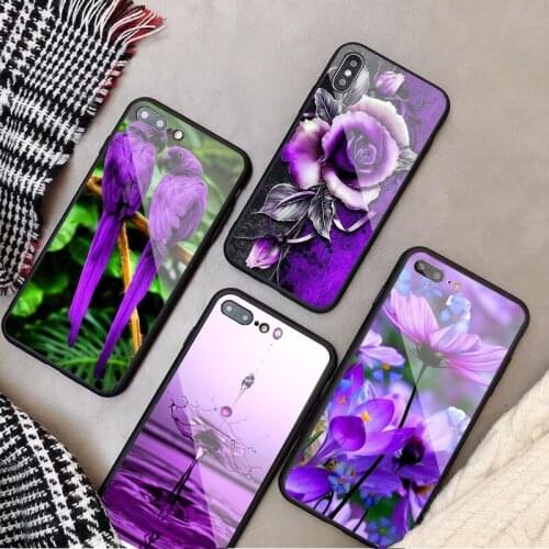 Infinity on purple Tempered Glass Phone Case For iPhone 6 6plus 7 plus 8 8plus 5 5S SE For iPhone X XS XR XS Max