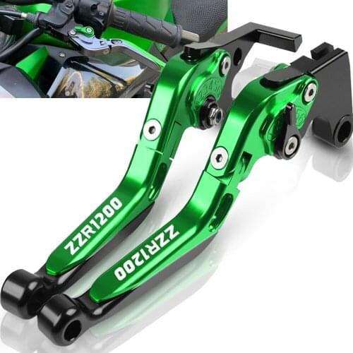 For Kawasaki ZZR1200 2002 2003 2004 2005 CNC Motorcycle Brake Clutch Lever Extendable Adjustable Hand Grip Handlebar ZZR 1200