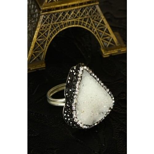 Dr Stone Natural Stone WOMEN QUARTZ Ring brass above Micron silver ka 170862767