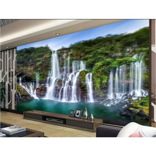 European Style Top Quality Landscape with mountains and rivers flowing waterfalls 3d nature wallpapers