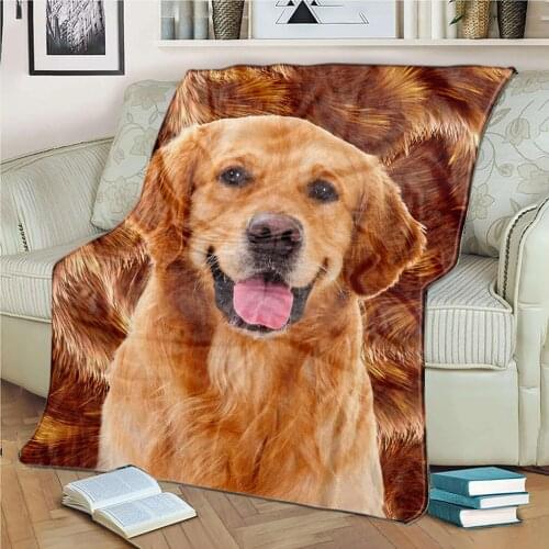 Cute Dog Lovely Pet Flannel Throw Blankets Double-sided Fleece Blanket