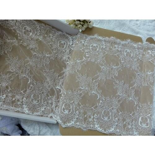 Classical Design Full Dress Eyelash Lace Soft Black/White French Bilateral Chantilly Lace Fabric For Lace Tattoo Choker Necklace