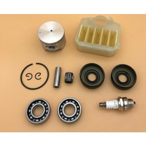 HUNDURE 42mm & 44mm Piston Crank Bearing Oil Seal Air Filter Kit For Husqvarna 340 345 350 Chainsaw Motor Engine Rebuild Parts