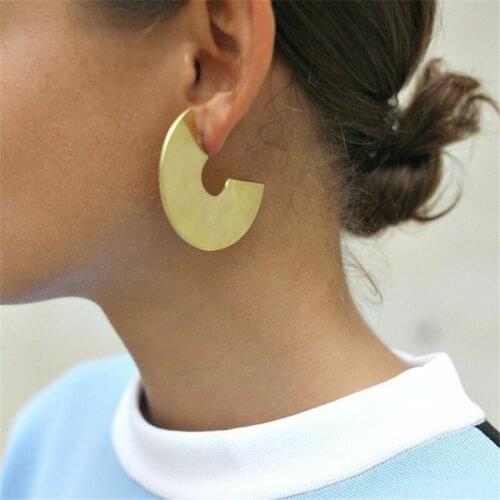 Circles Hoop Earrings For Women Fashion Gold Silver Color Jewelry Trendy Retro Big Round Circle Earrings 2018 new juany