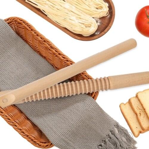 T5EF Solid Natural Wood Rolling Pin Pastries Rollers Stick Cake Dough Roller Kitchen