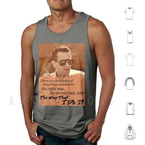 Robert De Niro-Casino Tank Tops Vest Sleeveless Robert De Niro Casino Heat Movie Cult Retro Black White Bronx Blood Red