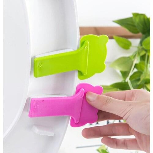 Cute Practical Cartoon Toilet Seat Cover Lifting Device Bath Sanitary Toilet Lid Handle Sticker Bathroom Seat Set Accessories