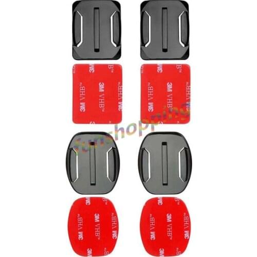 4 PCS Flat Curved Mount Set Sticker 3M Adhesive for Gopro Hero 7 6 5 4 3+ 2 Xiaomi Yi Action Camera For Go pro Accessories