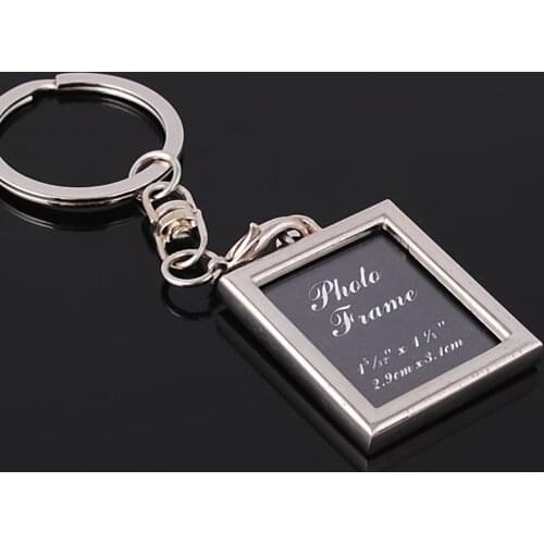 NEW Transparent Blank Insert Photo Picture Frame Keyring Keychain DIY Split Ring Key Chain Gift