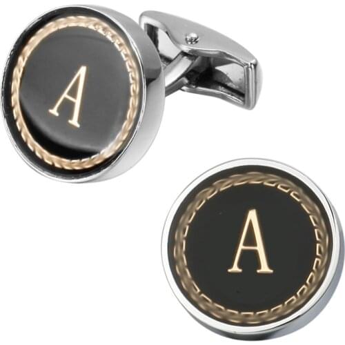 New Arrival Fashion Letter A D R H M Cufflinks The English alphabet Cuff Links Men Shirt Charm Cufflinks Wholesale Free Shipping