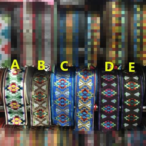 50mm nations style embroidery single face webbing,nation style ribbon,ethnic styles webbing accessories,shoes webbing