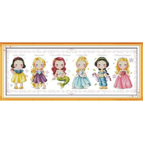 Oneroom Free Ship The princess Counted Cross Stitch 11CT 14CT Cross Stitch cartoon Cross Stitch Kit Embroidery for Home