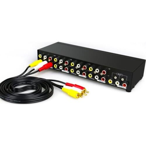 8-way Composite RCA AV splitter 1X8 video&audio 1 in 8 out splitter distributor for STB,DVD HDTV