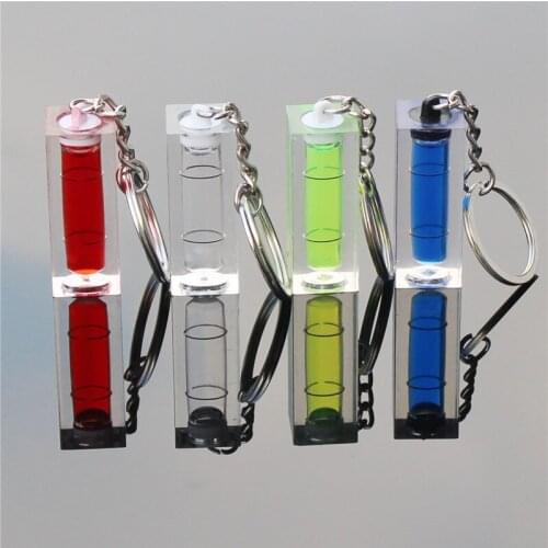 HACCURY plastic bubble Level Keychain Level Square Level with Sub-chains for Photo Frame Wall hanging TV Size 40*15*15mm