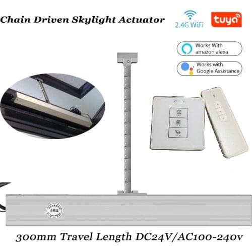 DC 24V 220V Wifi Chain Window opener Automatic close/open Window Actuator Motorized Skylight Blind Basement Greenhouse window
