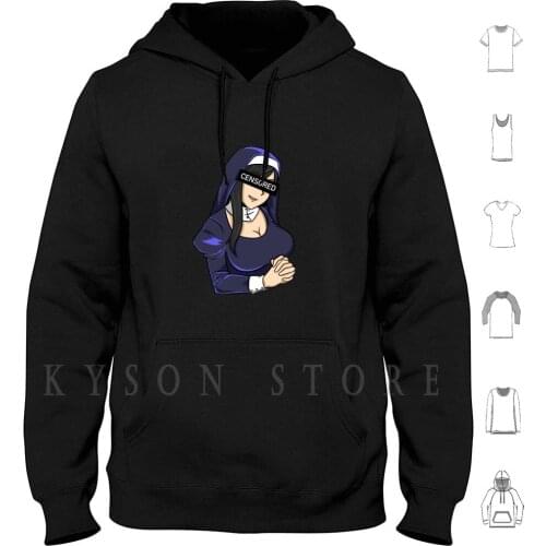 Sexy Nun , Hentai Dirty Big Boobs Gift Hoodies long sleeve Cotton Sexy Sex Nun Religion Hentai Anime Tits Monastery Waifu