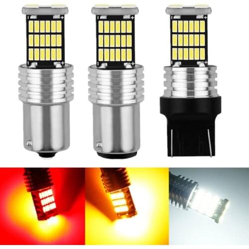 2pcs P21W 1156 BA15S 1157 Bay15d LED Bulbs Car Lights Turn Signal Reverse Brake Light T15 7440 7443 4014 LED Automobiles Lamp