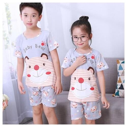 Snug Children Tshirt + shorts Pajamas Boy Girl sleepwear Baby nighty Suit Child Clothes kids pyjamas suit Special Offer Cheap