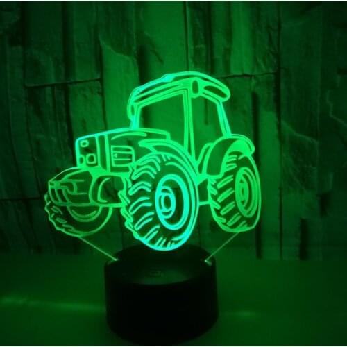 7-color light excavator 3D children vision LED nightlight touch Usb desktop creative gift children sleep night light movement